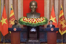 Le président Luong Cuong et le président sri-lankais Anura Kumara Dissanayaka rencontre la presse. Photo: VNA