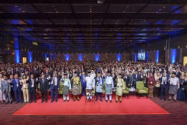 Le vice-Premier ministre Trân Hông Ha et les délégués des pays lors de la séance d'ouverture du GHaS. Photo: VGP