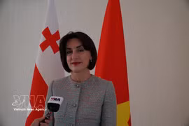 La vice-Première ministre et ministre des Affaires étrangères de Géorgie, Maka Botchorishvili. Photo: VNA