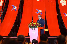 Le Premier ministre Pham Minh Chinh s'exprime lors de la cérémonie. Photo: VNA