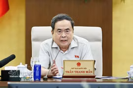 Le président de l'Assemblée nationale, Tran Thanh Man, s'exprime lors de la session. Photo: VNA