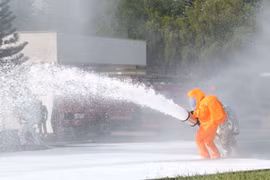 Exercice de réponse aux incidents au réacteur nucléaire de Da Lat. Photo: VNA