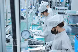 Production de la société Bumjim Electronics Vina Co., Ltd., à capitaux 100 % sud-coréens, dans la province de Quang Ninh. Photo: VNA