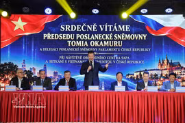 Le président de la Chambre tchèque à la rencontre de la communauté vietnamienne. Photo: VNA