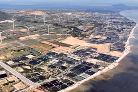 Vue d'ensemble du site d'implantation de la centrale nucléaire de Ninh Thuân 1, située dans la commune de Phuoc Dinh (province de Khanh Hoa). Photo : VNA