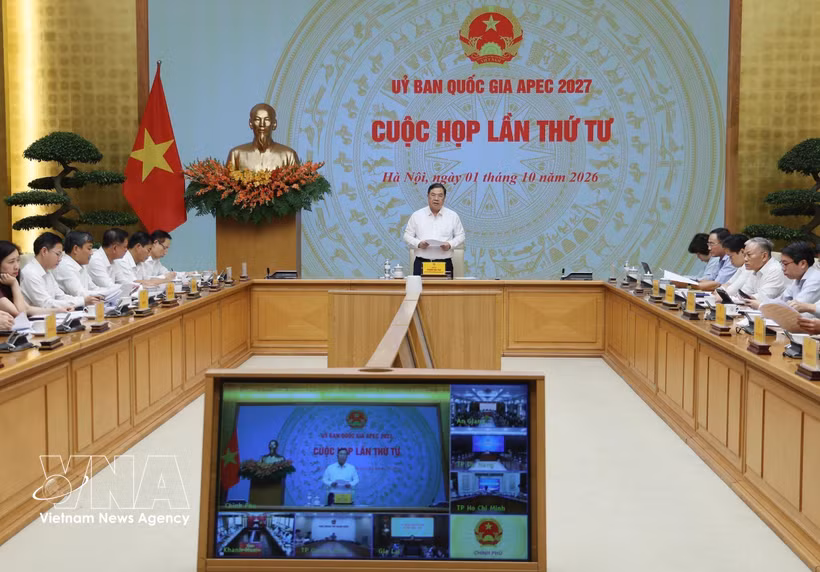 Le vice-Premier ministre permanent Pham Gia Tuc, préside la quatrième réunion du Comité national pour l'APEC 2027. Photo: VNA