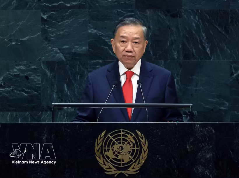 Le secrétaire général du Parti communiste du Vietnam (PCV) et président vietnamien To Lam a prononcé le 22 septembre un discours devant l’Assemblée générale de l’ONU. Photo: VNA