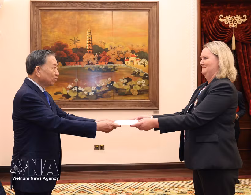 L'ambassadrice Lina Gandløse Hansen du Danemark a présenté le 3 octobre 2026 ses lettres de créance au secrétaire général du Parti et président To Lam. Photo : VNA