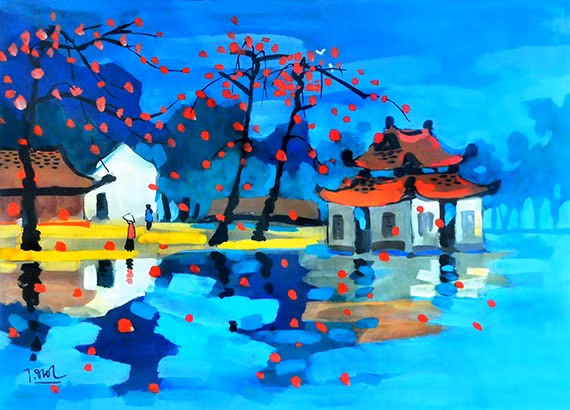 Oeuvre « Pagode Thây » de Pham Duc Loi.