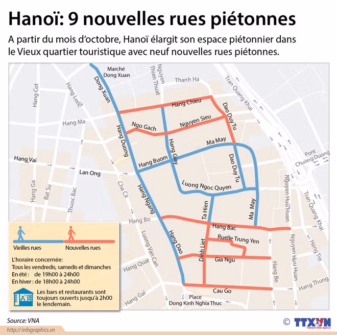 Plan d’accès aux rues piétonnes autour du lac de l’Epée restituée. 