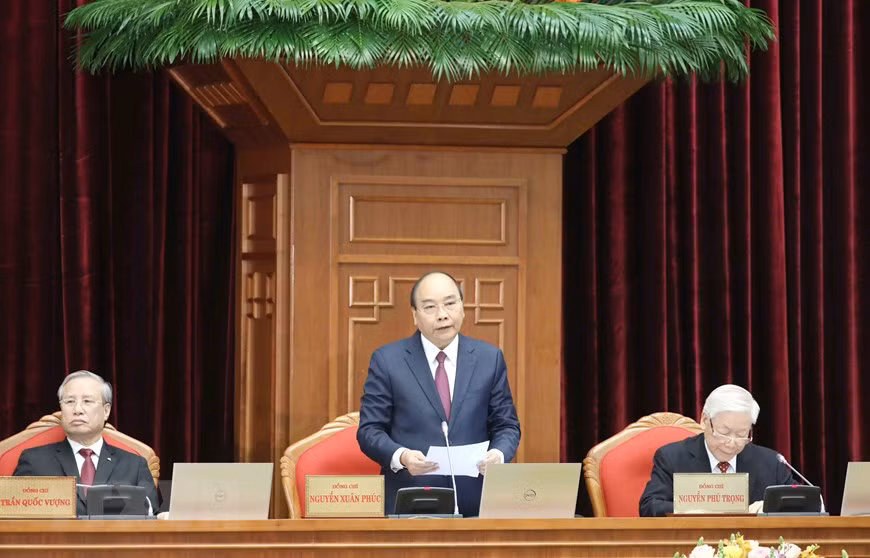  Le Premier ministre Nguyen Xuan Phuc préside la séance d’ouverture du 14e Plénum du CC du Parti. 
