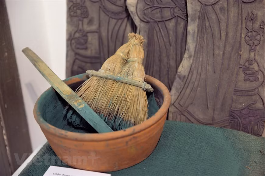 Outils pour la création des estampes populaires de Dông Hô. Photo: Vi Dieu/Vietnamplus 