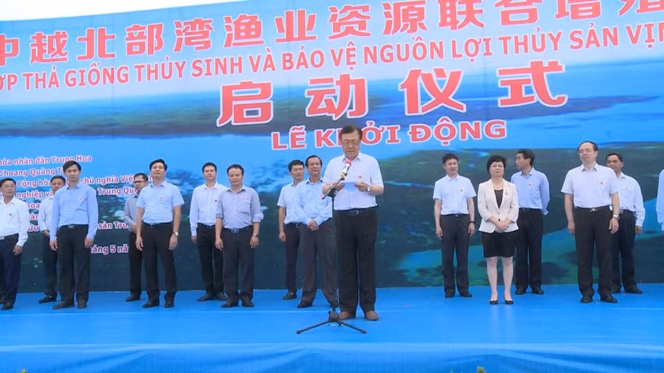 Le vice-ministre chinois de l'Agriculture, Yu Kangzhen s'exprime lors de la cérémonie. Photo: VNA