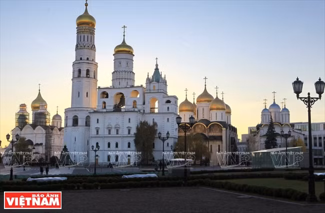 La place des cathédrales font l’originalité du Kremlin de Moscou. 