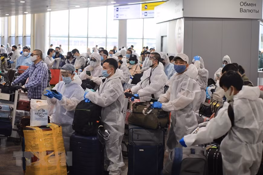 Un vol transportant plus de 300 Vietnamiens en Russie a décollé de l'aéroport de Sheremetyevo, à Moscou, le 12 mai.