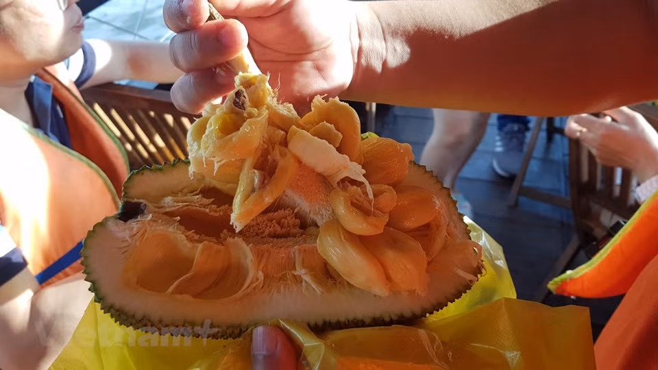 Par ailleurs, les visiteurs ne devraient pas manquer d'intéressantes expériences culinaires lorsqu'ils visitent le marché flottant. Comme les activités commerciales commencent tôt le matin, de nombreux restaurants flottants s'ouvrent pour servir le petit-déjeuner aux vendeurs et aux acheteurs. Ici, vous trouverez la plupart des plats locaux, tels que le phở (soupe de nouilles à la viande de bœuf ou de poulet), le hủ tiếu (soupe de pâtes au porc, spécialité du Sud), le cơm tấm (contenant riz cassé cuit à la vapeur avec porc grillé, couenne de porc saupoudrée de riz grillé moulu, œufs frits, carottes, radis blancs marinées et tranches de concombre), etc. Malgré le manque de place, ces "restaurants flottants" servent une cuisine délicieuse. Photo: VietnamPlus