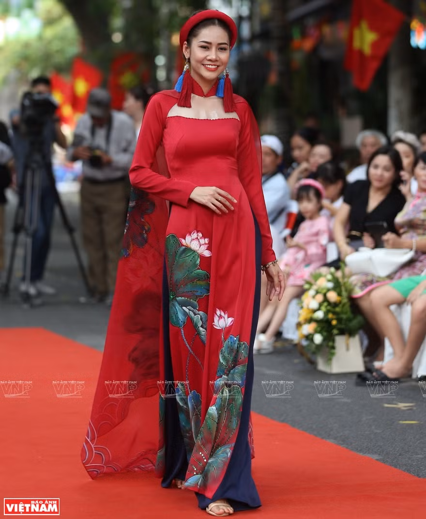 Les áo dài sont décorés minutieusement par des dessins, des broderies, des perles et des rubans avec des centaines de motifs différents qui montrent aussi l’identité, la créativité des stylistes et des tailleurs dont il faut souligner les contributions qu’ils donnent à la préservation de ce vêtement. 