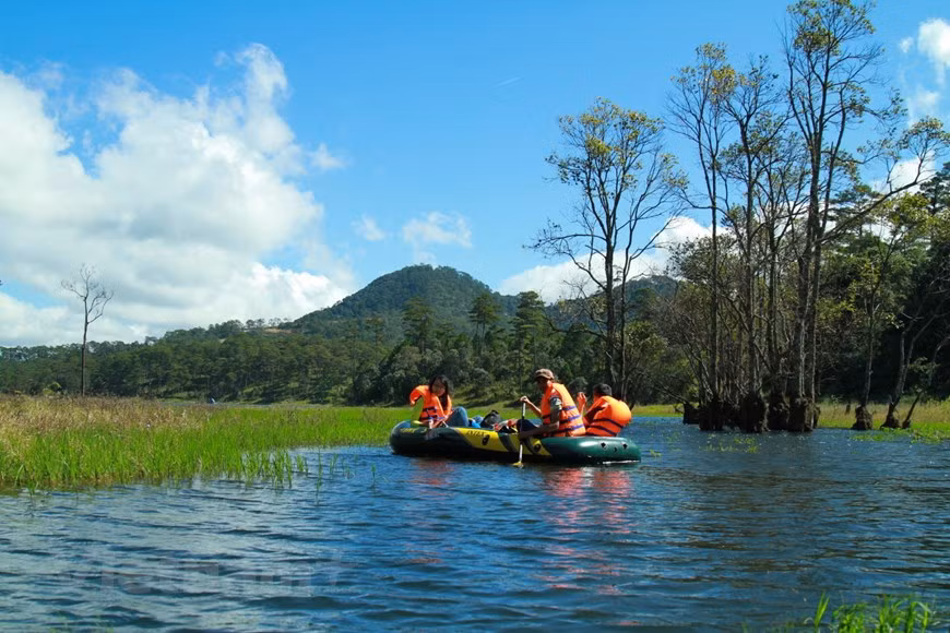 Au sein de la ville de Dà Lat, existent bon nombre de parcs et jardins de fleurs dont une vingtaine auréolés d’une renommée nationale : le parc près du lac Hô Xuân Huong rassemblant quelque 300 espèces de fleurs rares, le jardin Van Thanh qui est aussi une pépinière de fleurs, celui de Minh Tâm qui offre aussi des services de convalescence, le jardin Thai Phiên qui est un grand fournisseur de fleurs destinés à des floralies partout dans le pays, ou encore le jardin au pied de la chute d’eau de Prenn. Celui de Dang Thai Thân compte quant à lui plus de 350 espèces ! Photo : VietnamPlus 