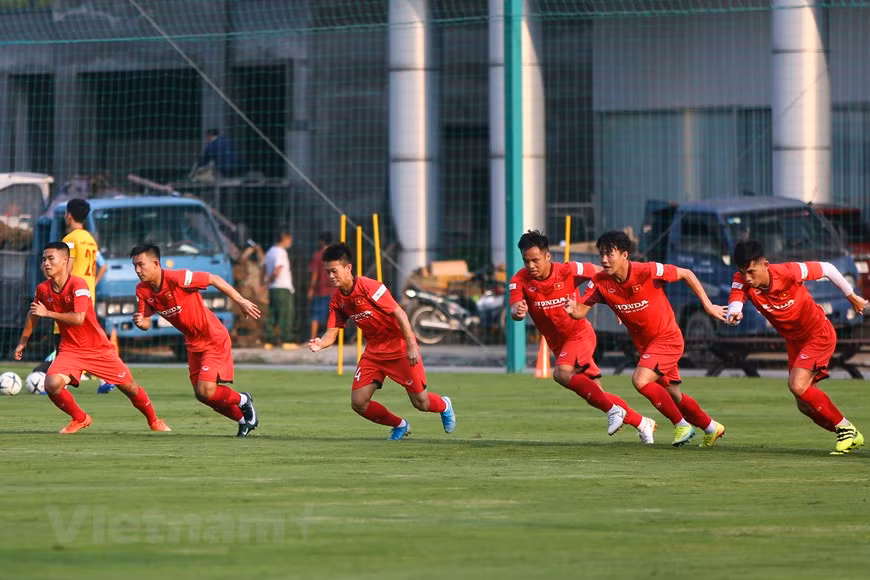 L'équipe nationale U22 s'entraîne. Photo: VNA 