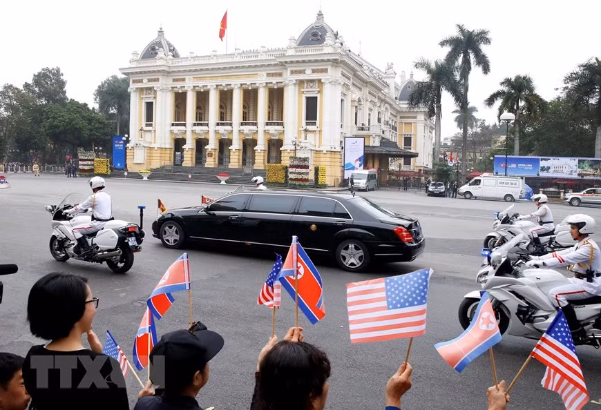 Le convoi a amené le président de la RPDC Kim Jong-un à la rencontre avec le président américain Donald Trump. 