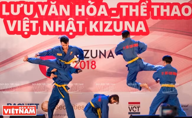 Performances d'arts martiaux vietnamiens Vovinam.