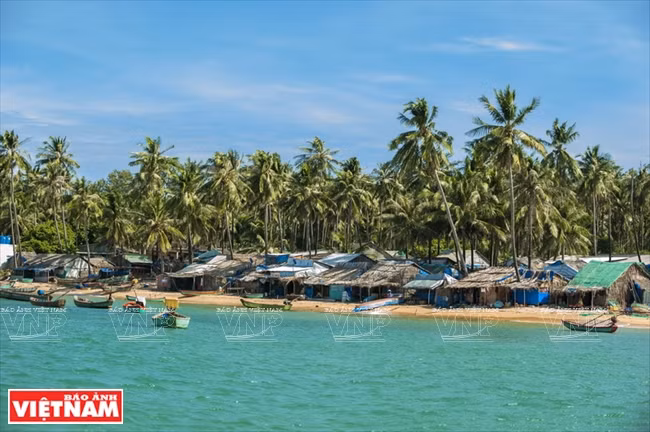 Les cocotiers et les eaux turquoises de l'archipel d'An Thoi, district de Phu Quoc, province de Kien Giang, émerveillent les touristes. 