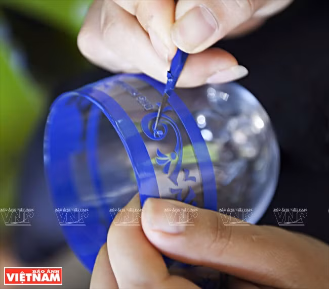 Décoration d'un produit en cristal.