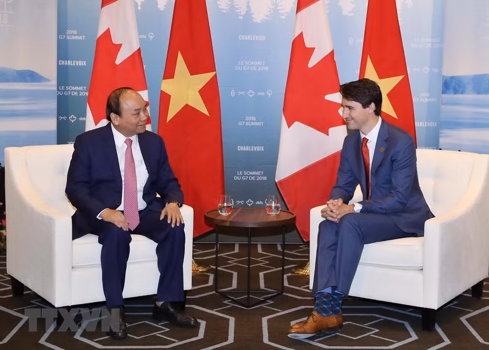  Le Premier ministre Nguyên Xuân Phuc et son homologue canadien Justin Trudeau. 