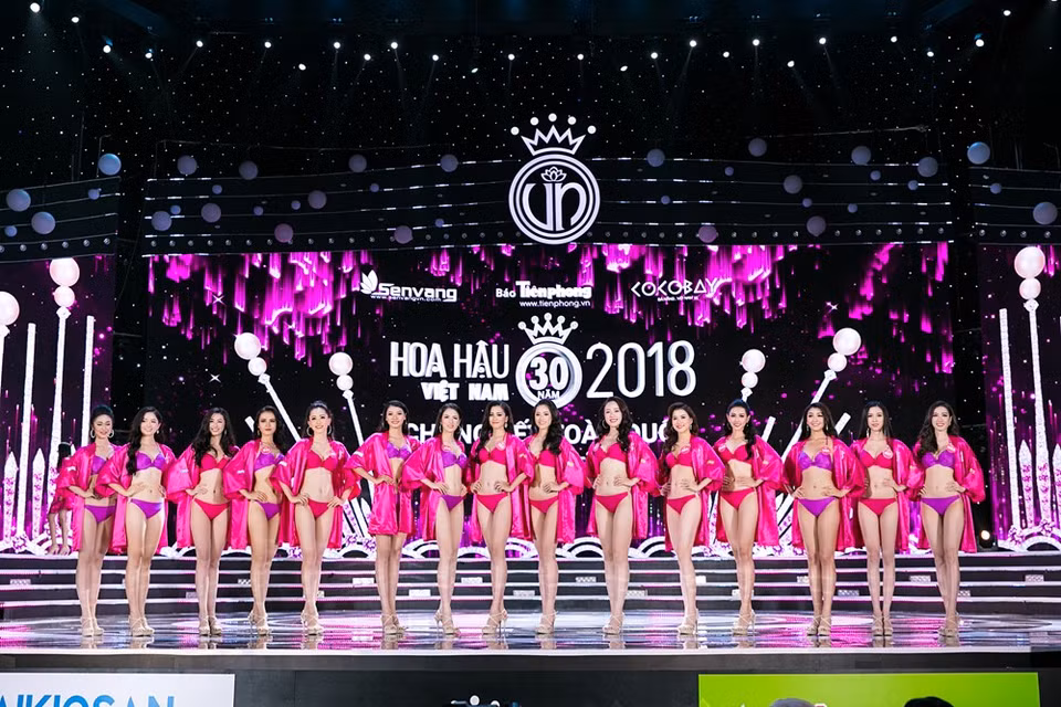 Le top 15 des meilleures candidates de la finale du concours Miss Vietnam 2018. 