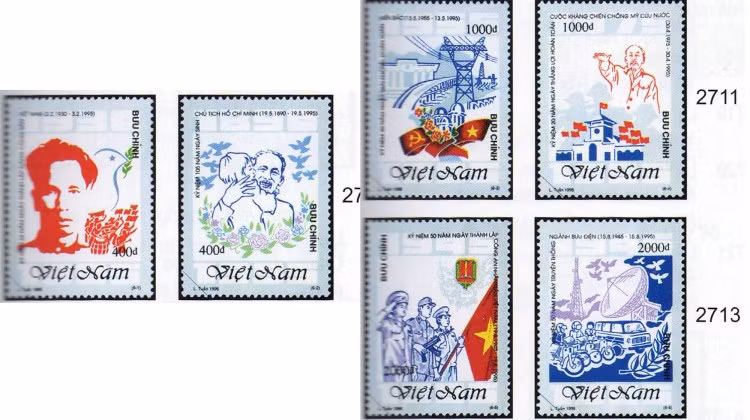 Une série de six timbres du peintre Do Lenh Tuan a été émise en 1995 à l'occasion du 50e anniversaire de la Révolution d'Août et de la Fête nationale (2 septembre).