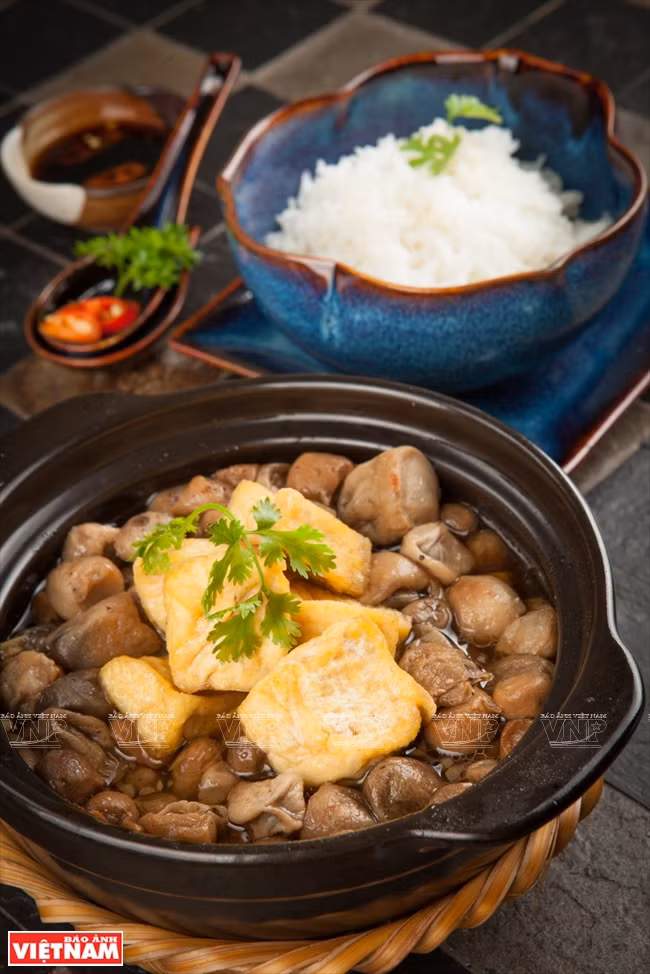 Champignons cuits dans la saumure. 
