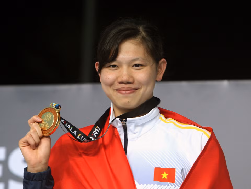 Nguyen Thi Anh Vien, la fille «en or» de la natation au Vietnam. Photo : VNA