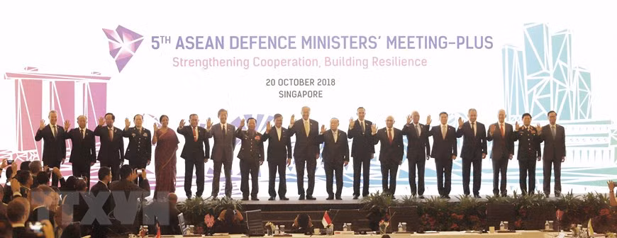 La 5e Conférence élargie des ministres de la Défense de l'ASEAN (ADMM +) tenue le 20 octobre 2018 à Singapour. Photo: VNA