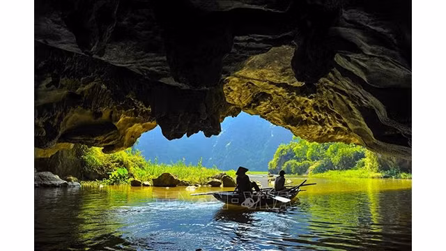 Au moment où le printemps se transforme en été, le site touristique de Tam Côc revêt à nouveau son manteau vert de rizières des deux côtés de la rivière, créant des paysages poétiques.