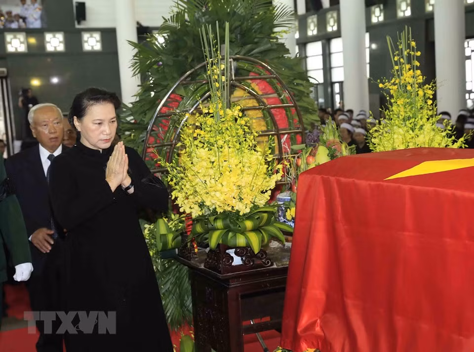 La présidente de l’Assemblée nationale Nguyên Thi Kim Ngân à la cérémonie funéraire du président Trân Dai Quang