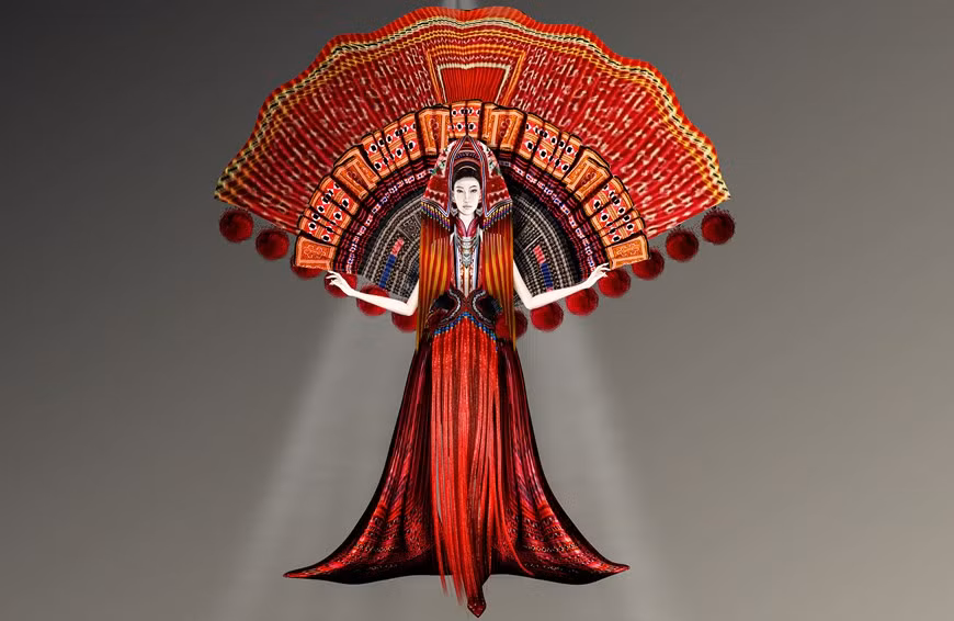 L'œuvre "Fille de l'ethnie Dao Do" du designer Pham Minh Hieu. 