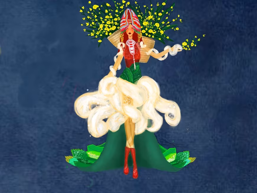 Un dessin de mode du designer Vo Dang Khoa 