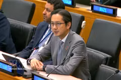 L’ambassadeur Do Hung Viet, chef de la Mission permanente du Vietnam auprès de l’ONU, lors d’un débat général consacré à l’éradication de la pauvreté, au développement agricole et à la sécurité alimentaire. Photo: VNA