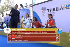 La nageuse Vi Thi Hang aux ASEAN Para Games 13. Photo: VNA
