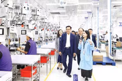Une délégation du Comité populaire de Nghe An inspecte la zone industrielle VSIP Nghe An. Photo: nhandan.vn