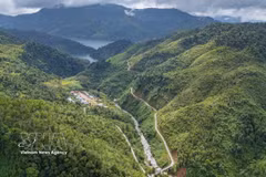 L'ouest de Da Nang bénéficie d'une vaste couverture forestière, mais les infrastructures routières y rencontrent encore de nombreux obstacles, ce qui entrave le transport des produits agricoles. Photo : VNA