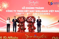 Inauguration de l'usine de fabrication de tissus greges et teints Wellrain à Quang Ninh. Photo: baoquangninh.vn