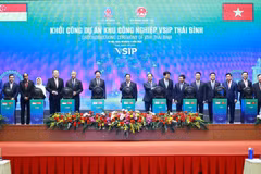 Mise en chantier du parc industriel Vietnam-Singapour dans la province septentrionale de Thai Binh. Photo: VNA