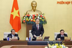 Le président de l’Assemblée nationale, Tran Thanh Man, s'exprime à l'ouverture de la 54ᵉ réunion du Comité permanent de l’Assemblée nationale. Photo: VNA