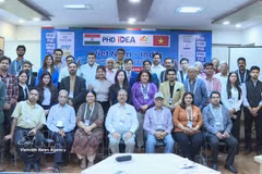 Participants au forum « Commerce électronique transfrontalier Vietnam-Inde » à New Delhi. Photo: VNA
