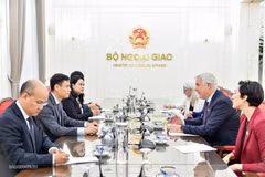 Le vice-ministre des Affaires étrangères Dang Hoang Giang reçoit le vice-ministre canadien du Commerce international Glenn Purves. Photo: baoquocte.vn