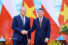 Le Premier ministre Le Minh Hung (droite) et son homologue polonais Donald Tusk. Photo: VNA