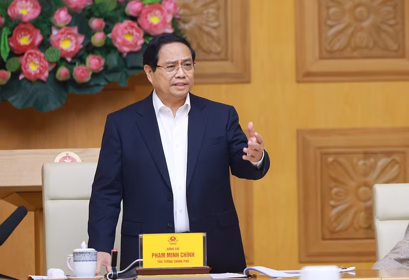 Le Premier ministre Pham Minh Chinh préside la réunion sur la « Campagne Quang Trung ». Photo: VNA