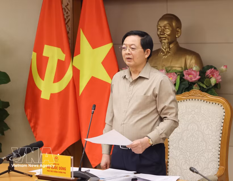 Le vice-Premier ministre Ho Quoc Dung à la 36e réunion du Comité national de pilotage de la lutte contre la pêche illicite, non déclarée et non réglementée (INN) et du développement durable du secteur de la pêche. Photo: VNA