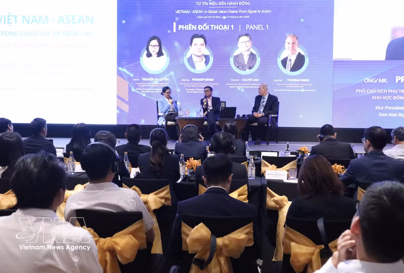 Forum de dialogue Vietnam-ASEAN sur les chaînes de valeur mondiales, organisé le 21 août à Hô Chi Minh-Ville. Photo: VNA